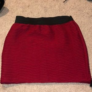 Red body con skirt